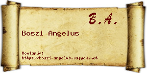Boszi Angelus névjegykártya